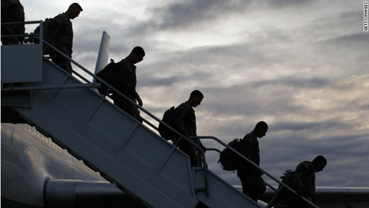 Click to enlarge Soldiers arrive at their home base in Fort Hood, Texas, last week after being one of the last U.S. combat units in Iraq.