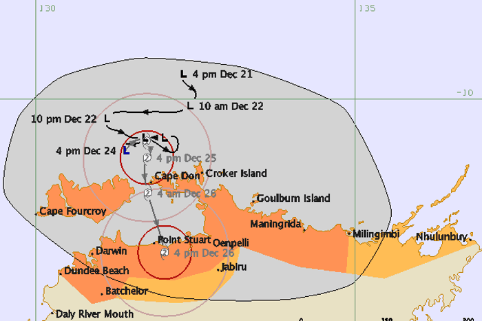 Click to enlarge Darwin cyclone map