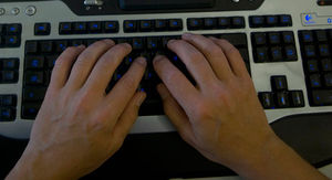 hands at keyboard