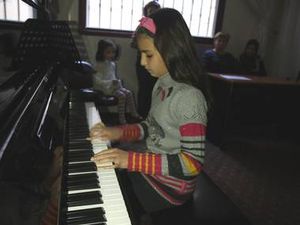 Children hone their skills at the Gaza Music School