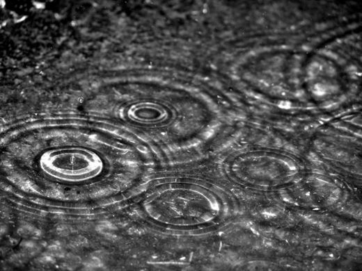 rain on water