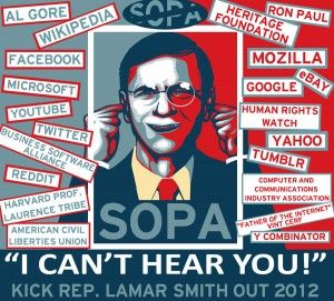 anti-Smith poster created by SOPA opponents
