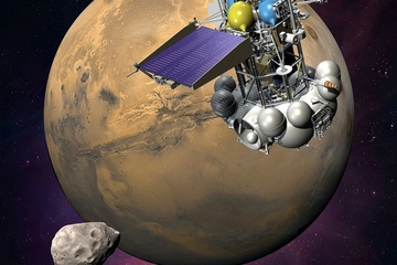 Click to enlarge artist's concept of the Phobos-Grunt