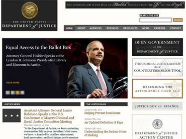 DOJ website page