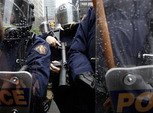 standoff with protesters at the G-20 Summit