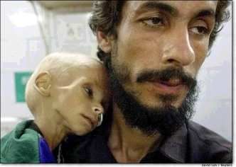 Afgan father with ill child