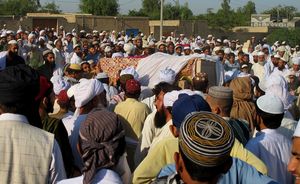 A funeral for victims of a US drone strike.