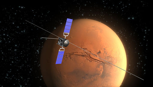 Click to enlarge The Mars Express spacecraft's MARSIS