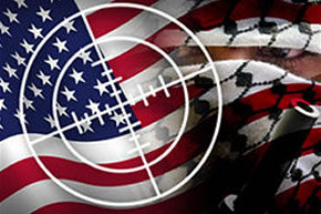Am flag/crosshairs graphic