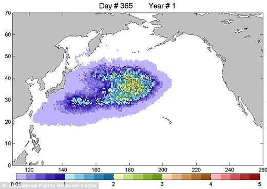 Click to enlarge tsunami debris field map