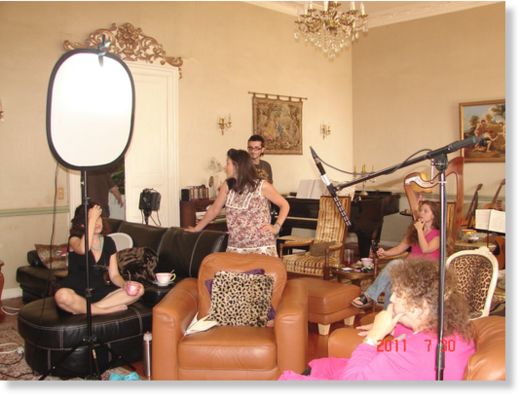 Laura Knight Jadczyk filming interview