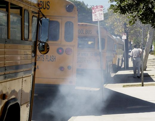 School bus diesel fumes
