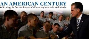 Banner for Mitt Romney's neoconservative foreign policy white paper, 