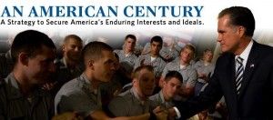 Click to enlarge Banner for Mitt Romney's neoconservative foreign policy white paper,
