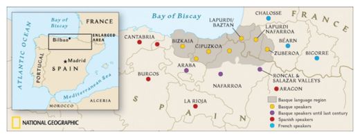 Genographic Project Basque Map