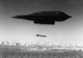 Click to enlarge A B2 bomber releases an unarmed B61-11