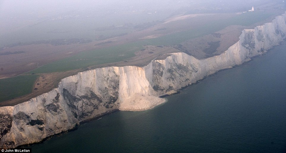 Click to enlarge White cliff rockslide2