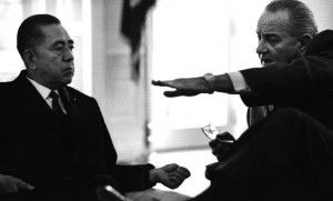 Prime Minister Sato with President Johnson