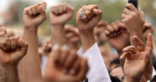 hands in protest
