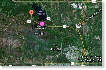 Click to enlarge Google map Fort Sill Oklahoma