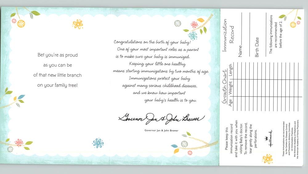 Hallmark vaccine card