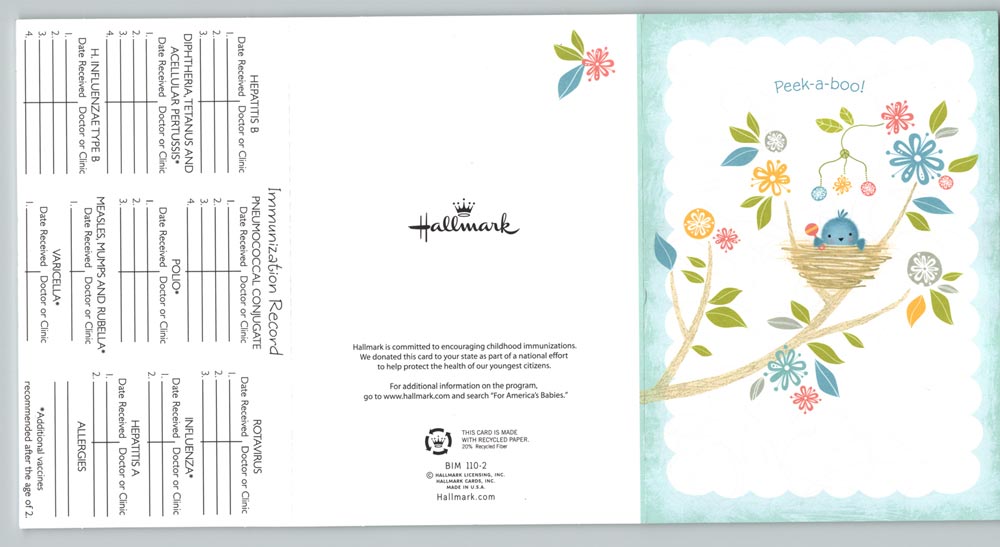 Hallmark vaccine card 2