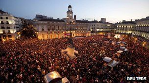 widespread protests in Spain
