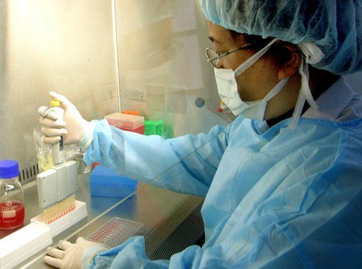flu researcher in lab