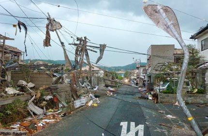 Japan tornado damage