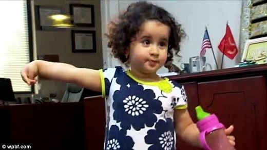 Click to enlarge 'Threat': Airline staff at Fort Lauderdale Airport in Flordia claimed 18-month-old Riyanna