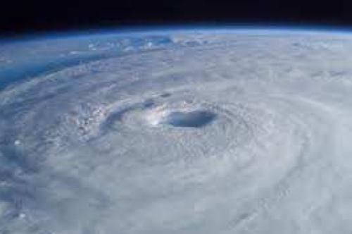 Eye of hurricane