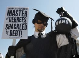 student debt protestor