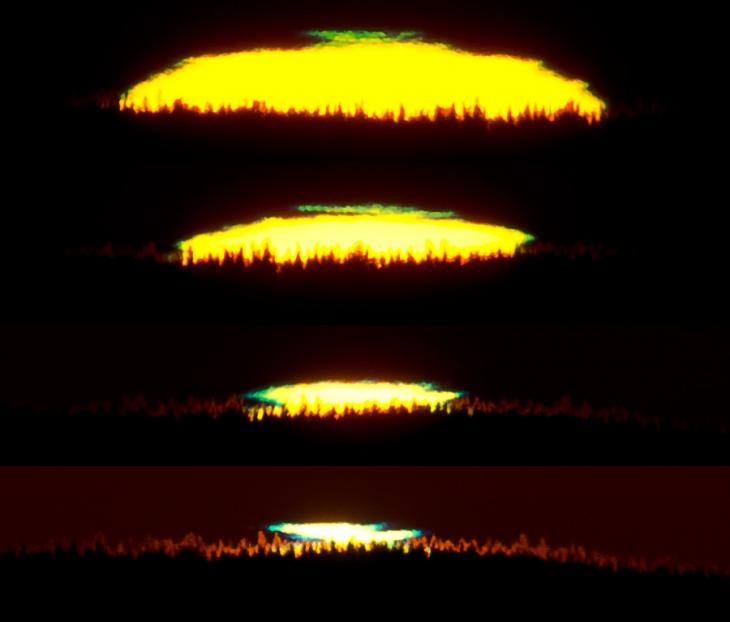 Green, Blue Flashes During Sunset