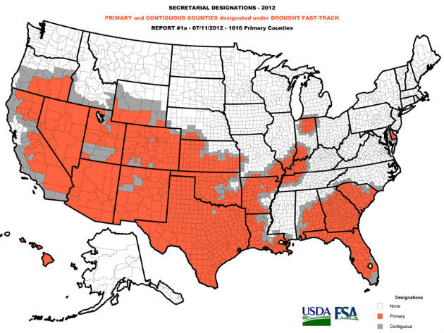 Click to enlarge US drought map