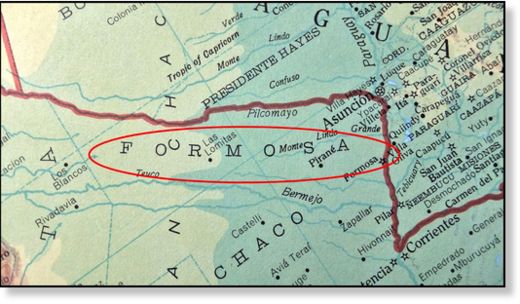 Map of Formosa, Argentina
