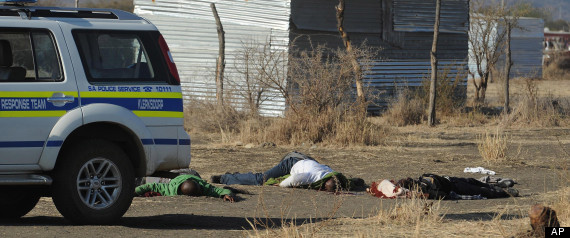Click to enlarge police mine shooting south africa