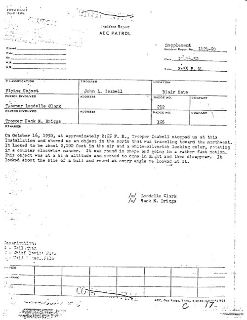 AEC patrol incident Report