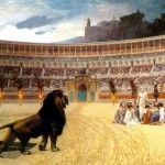 Click to enlarge Lion in arena