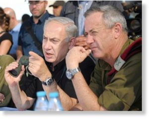 Click to enlarge Netanyahu, Gen. Benny Gantz