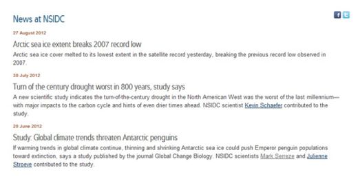News at NSIDC