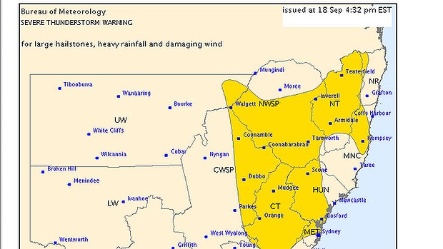 NSW storm map