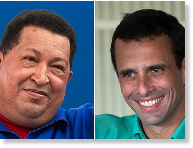 Click to enlarge Hugo Chavez, Henrique Capriles Radonski