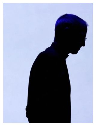 Silhouette of Steve Jobs. 