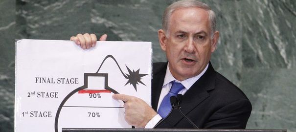 Click to enlarge Netanyahu and its red line, ONU