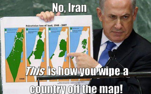 netanyahu palestine map