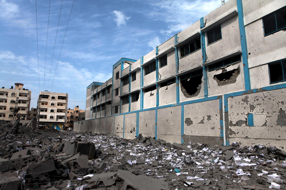 Damaged UN-run school