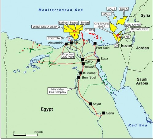 gaza gas map
