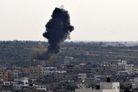 Smoke rises following an Israeli attack in Gaza City