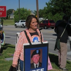 protester marching in support of Pvt. Bradley Manning