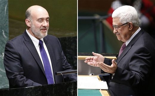 Click to enlarge Mahmoud Abbas Ron Prosor